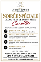 From October 14th to 15th, Discovery Evening: Canaille Menu 